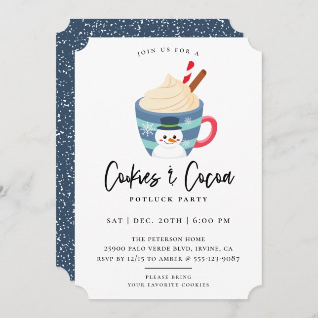 Cookies e Convite de festas de Natal de Cacau (Frente/Verso)