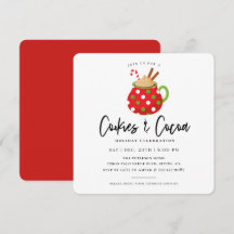 Cookies e Convite de festas de Natal de Cacau