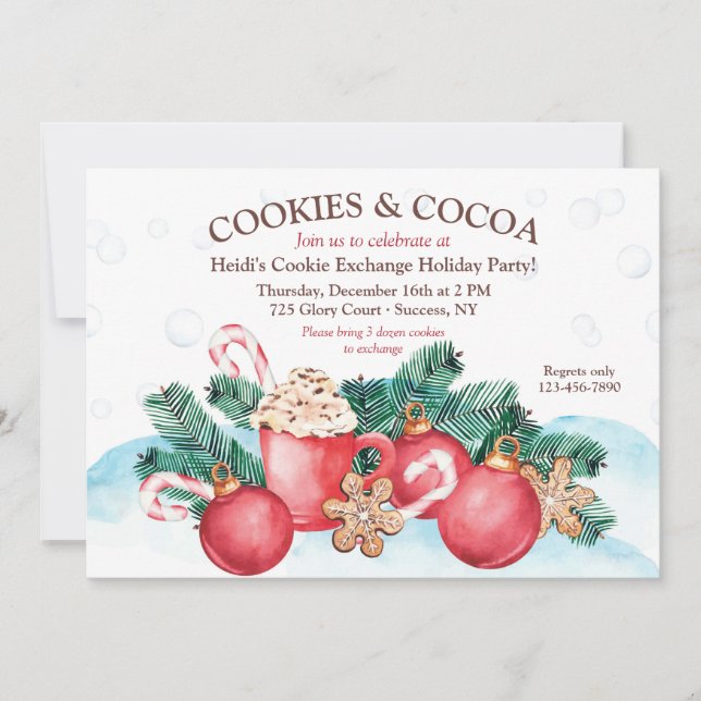 Cookies e Convite de festas de troca de cookies co (Frente)