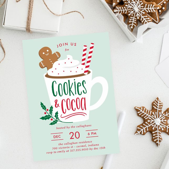 Cookies e Convites de festas de Natal de Cacau (Criador carregado)