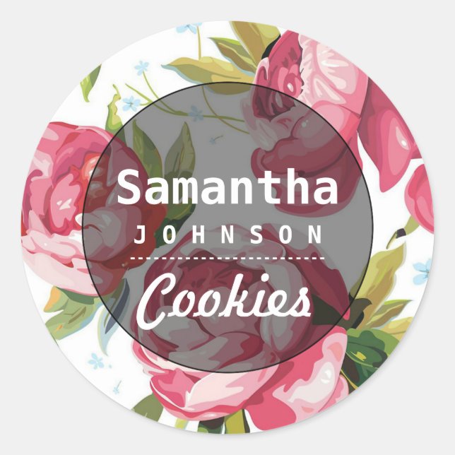 Cookies Homemade de Nome Personalizado | Etiquetas (Frente)