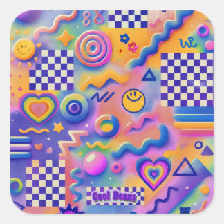 Cool Beans Pastel | Adesivo Quadrado Kidcore