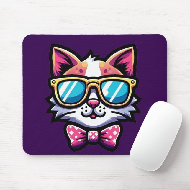 Cool Cat Mouse Pad – Fun & Stylish Desk Accessory (Com mouse)