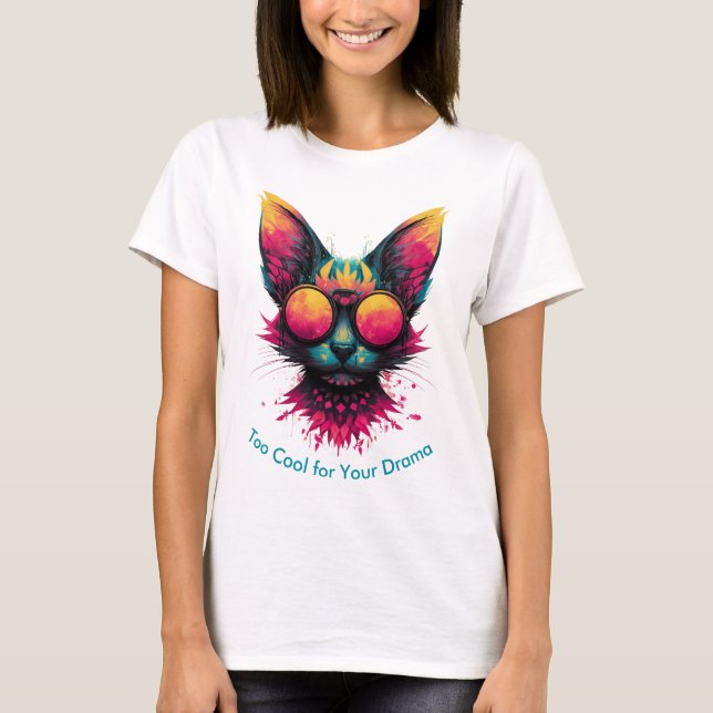 Cool Cat with Glasses Women's T-Shirt (Frente)