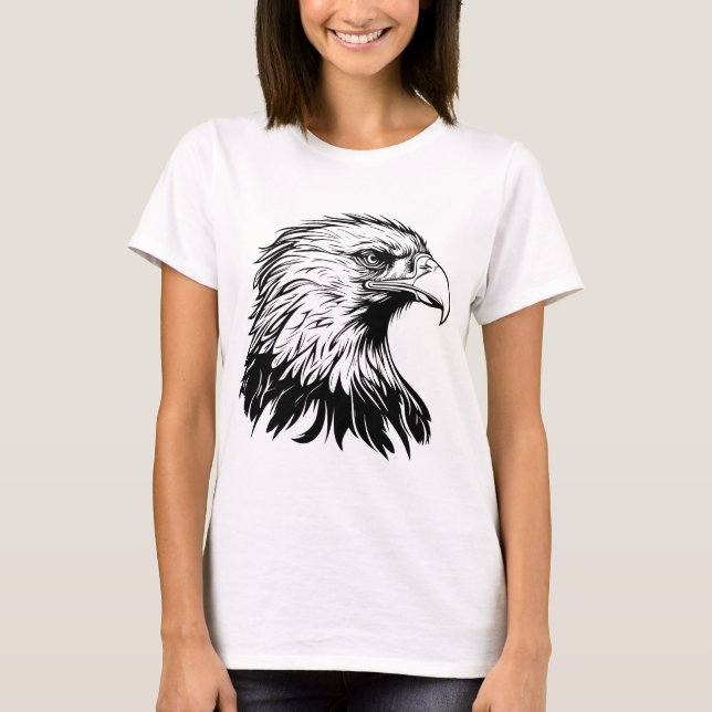 Cool Eagle Drawing T-Shirt – Artistic & Fierce Gra (Frente)