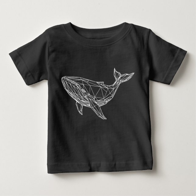 Cool Geometric Whale Kids' T-Shirt (Frente)