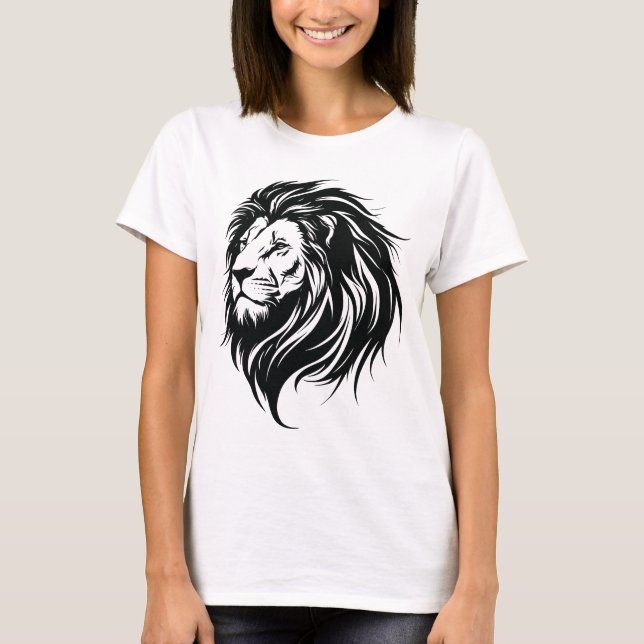 Cool Lion Drawing T-Shirt – Artistic & Bold Graphi (Frente)