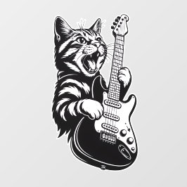 Cool Music Love | Rock Cat Playing Electric Guitar