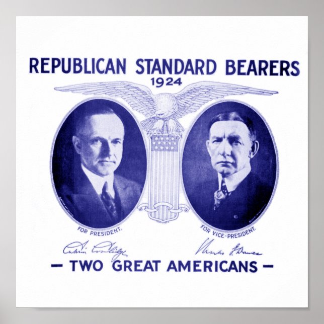 Coolidge-Dawes 1924 Frame Poster (Frente)