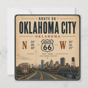 Coordenadas da Rota 66 em Oklahoma City Convite