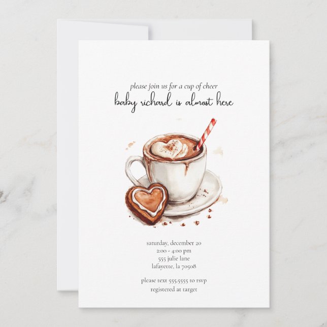 Copa de Natal do Convite para Chá de fraldas (Frente)