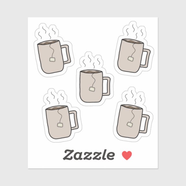 Copas de chá - Folha de adesivos de papelaria (Folha)