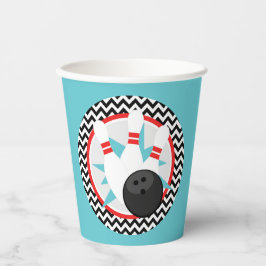 Copas de papel da Boliche azul-teal