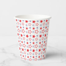 Copas de Papel das Estrelas Vermelhas