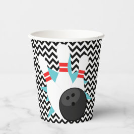 Copas de papel de Boliche da Chevron Retro