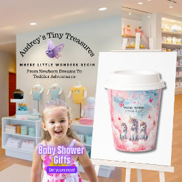 Copas de papel de Chá de fraldas Unicorn entonadas