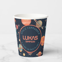 Copas de papel do Espaço Personalizáveis - Adicion