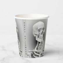 Copas de Papel do Skeleton Halloween