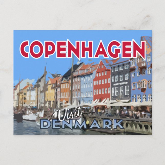 Copenhagen, Dinamarca, cartão postal da serie Visi (Frente)