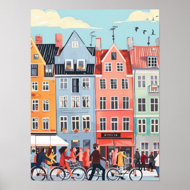 Copenhague Impressão Copenhague Ilustração Dinamar (Frente)