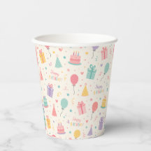 Copo Colorido de Pastel para Festa de Aniversário