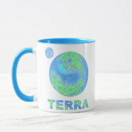 Copo da caneca de café da arte de terra do Terra