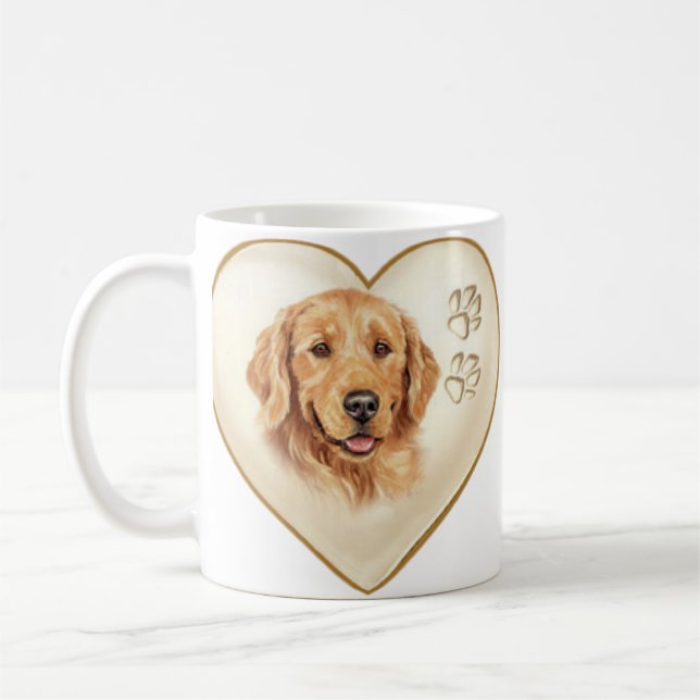 Copo da caneca de café do cão do golden retriever (Esquerda)