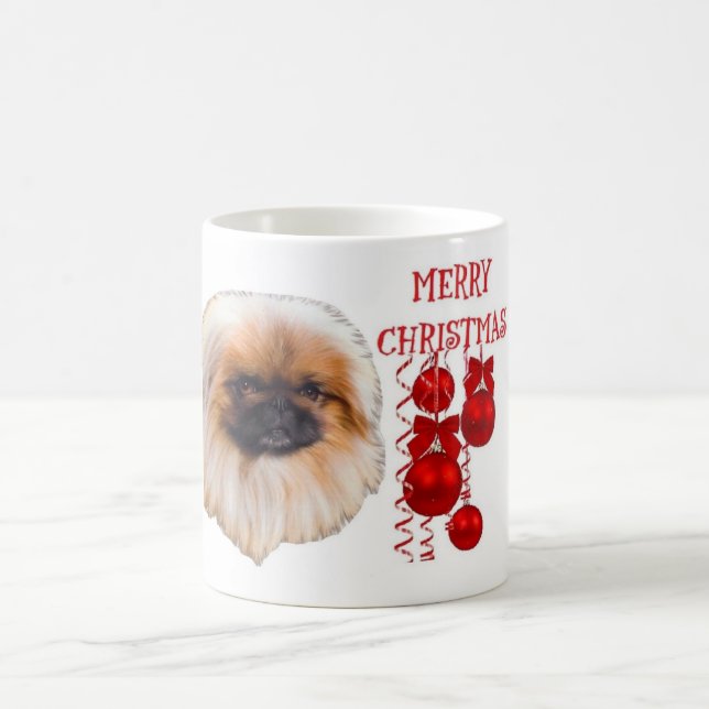 Copo da caneca do café do Natal de Pekingese (Centro)