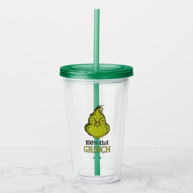 Copo De Acrílico 100% aquele Grinch (Frente)