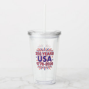 Copo De Acrílico 250 Anos EUA 1776–2026 Semiquincentenário