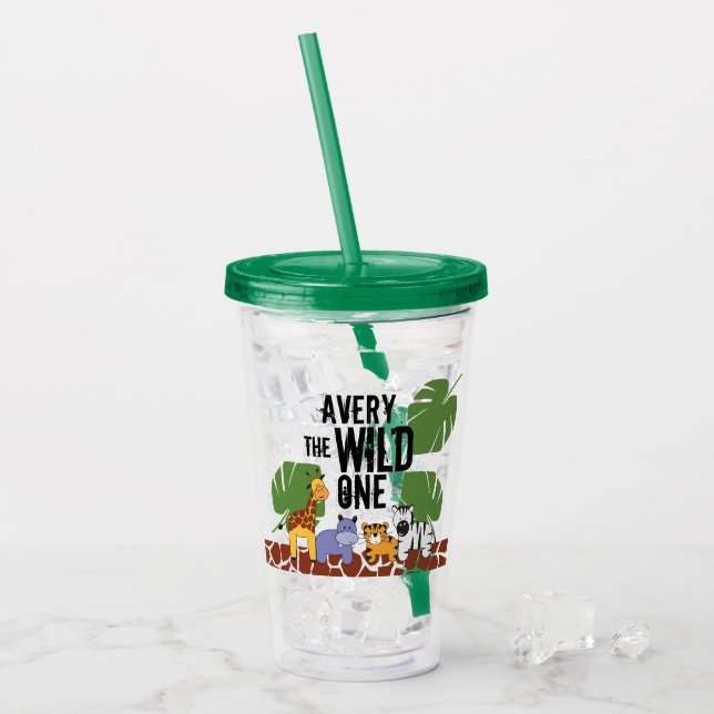 Copo De Acrílico "A Selvagem" Personalizou Safari Animal Tumbler (Gelo frontal)