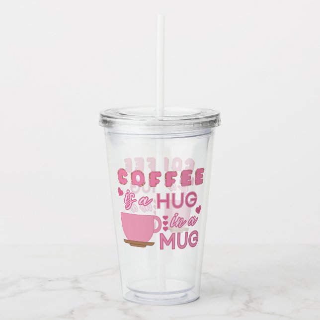 Copo De Acrílico Abraço Em Uma Caneca (Frente)