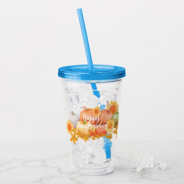 Copo De Acrílico Ação de Graças do outono (Gelo frontal)