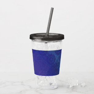 Copo De Acrílico Aceitação Medalhões Blue Indigo Violet Boho