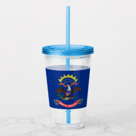 Copo De Acrílico Acrylic Tumbler com bandeira de Dakota do Norte
