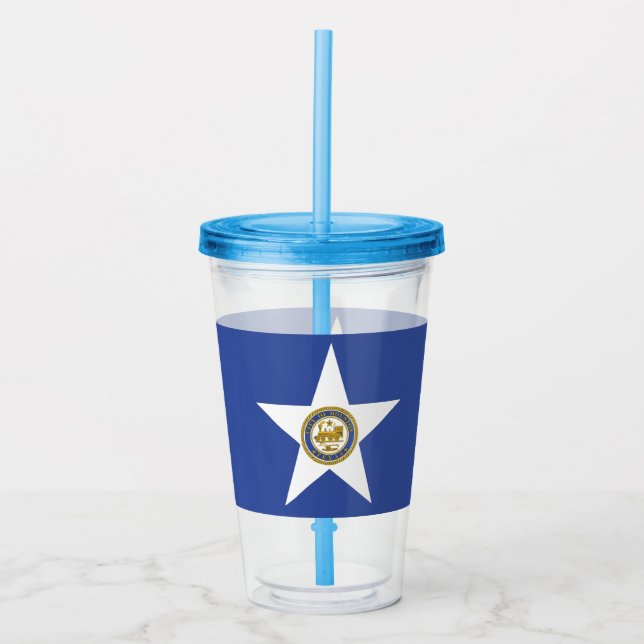 Copo De Acrílico Acrylic Tumbler com bandeira de Houston, Texas (Frente)