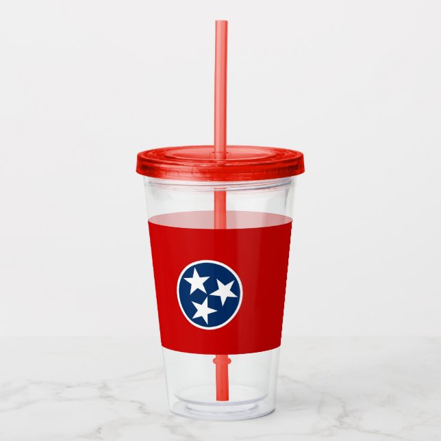 Copo De Acrílico Acrylic Tumbler com bandeira do Tennessee (Frente)