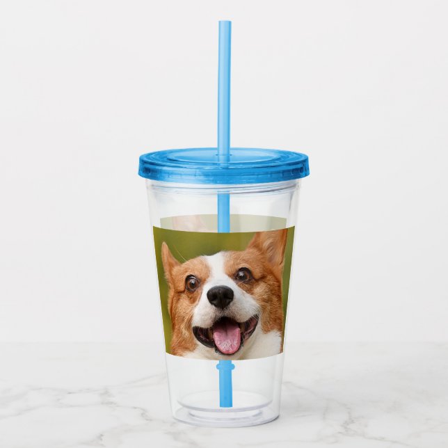 Copo De Acrílico Adicionar Foto de Cão Personalizada Personalizada (Frente)