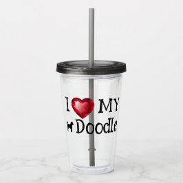 Copo De Acrílico Adoro o meu rabisco Acrílico Tumbler 16 oz