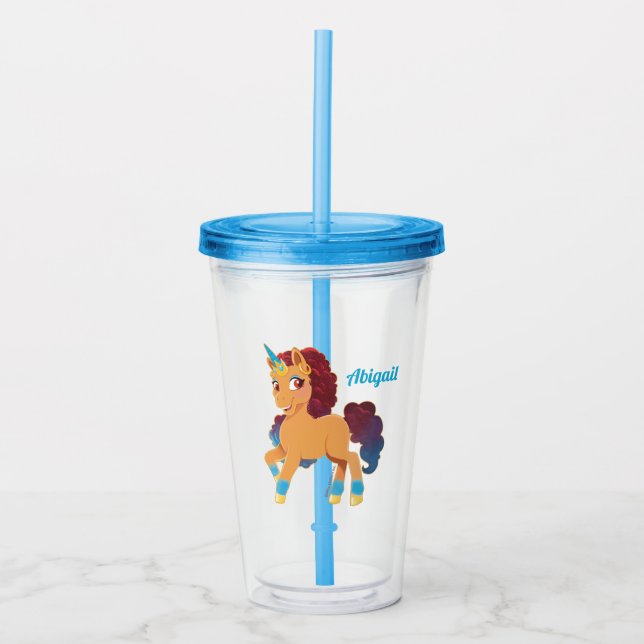 Copo De Acrílico Afro Unicorn | Divino Prancing (Frente)