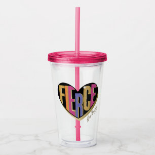 Copo De Acrílico Afro Unicorn Fierce Heart Design