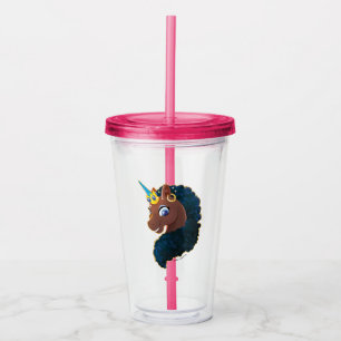 Copo De Acrílico Afro Unicorn Magia