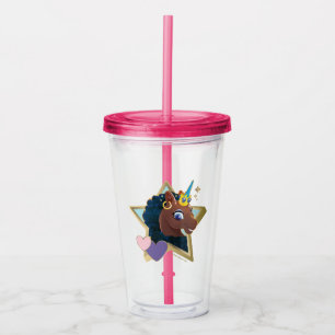 Copo De Acrílico Afro Unicorn Magical Star