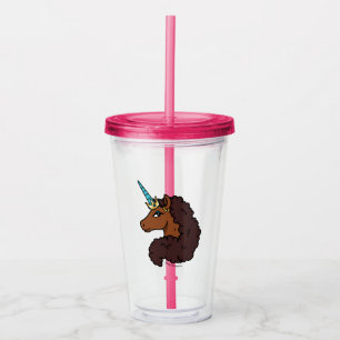 Copo De Acrílico Afro Unicorn   Único