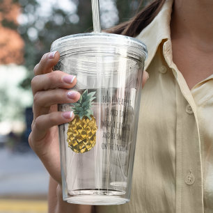 Copo De Acrílico Amacião de Aquarela Moderna e Cota Engraçada Posit