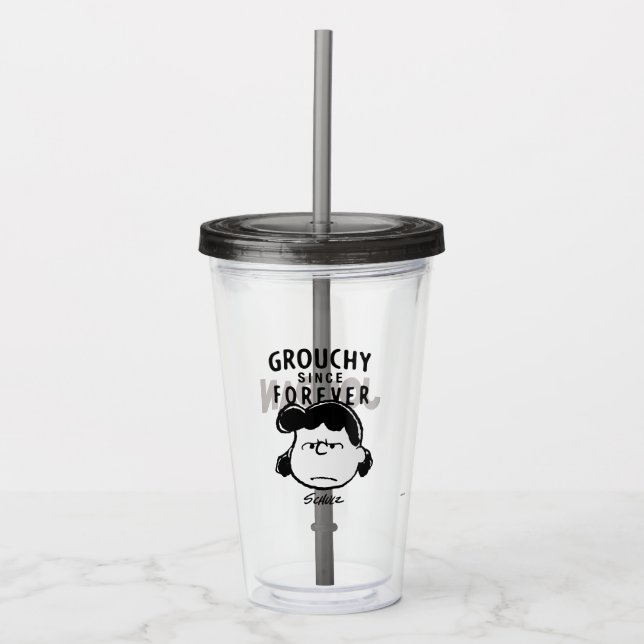 Copo De Acrílico Amendoins | Grouchy Since Forever Lucy (Frente)