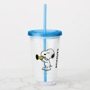 Copo De Acrílico Amendoins   Jogador de Trompete Snoopy