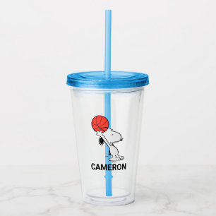 Copo De Acrílico Amendoins Snoopy Basball Hoop Shot