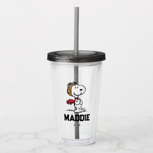 Copo De Acrílico Amendoins Snoopy O Áce Voador