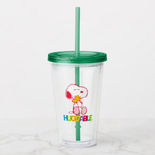 Copo De Acrílico Amendoins Snoopy & Woodstock Huggable